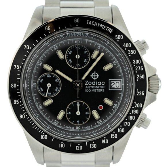 Zodiac 40mm Men's Red Dot Chronograph Valjoux 7750 Automatic Watch - Picture 8 of 8